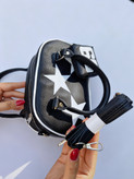 کیف دستی مشکی ستارهدار با کیفک عدد ۹۹ کد 76